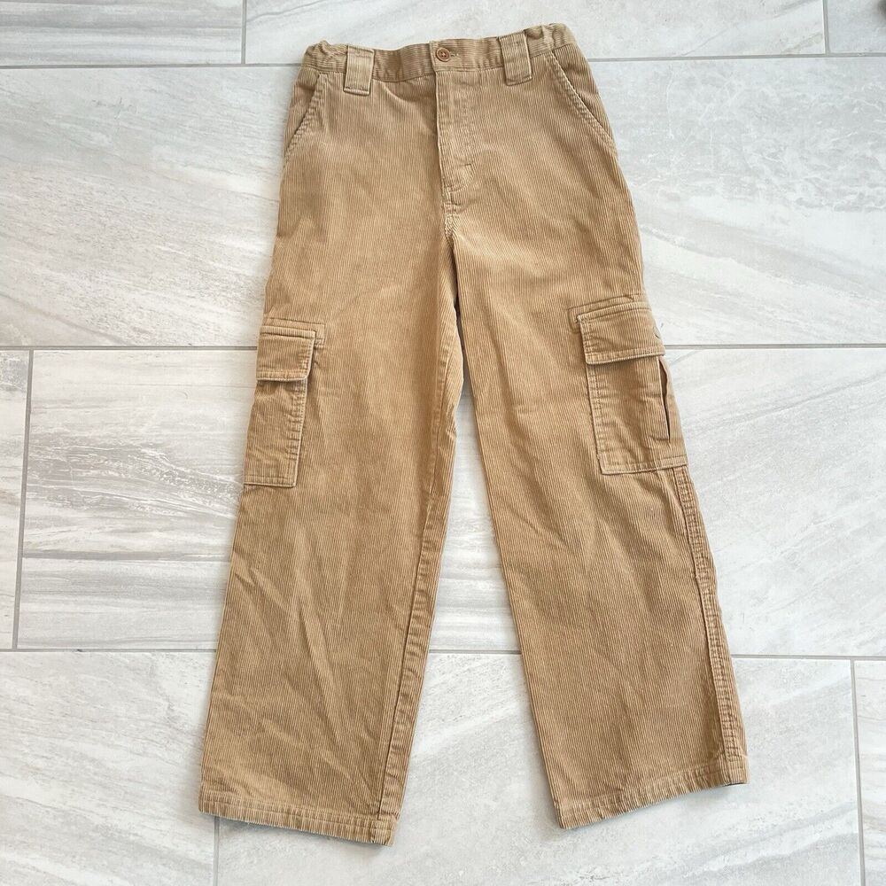 Hartstrings Corduroy Pants Boy Size 8 Cargo Camel Brown Khaki Tan Adjustable